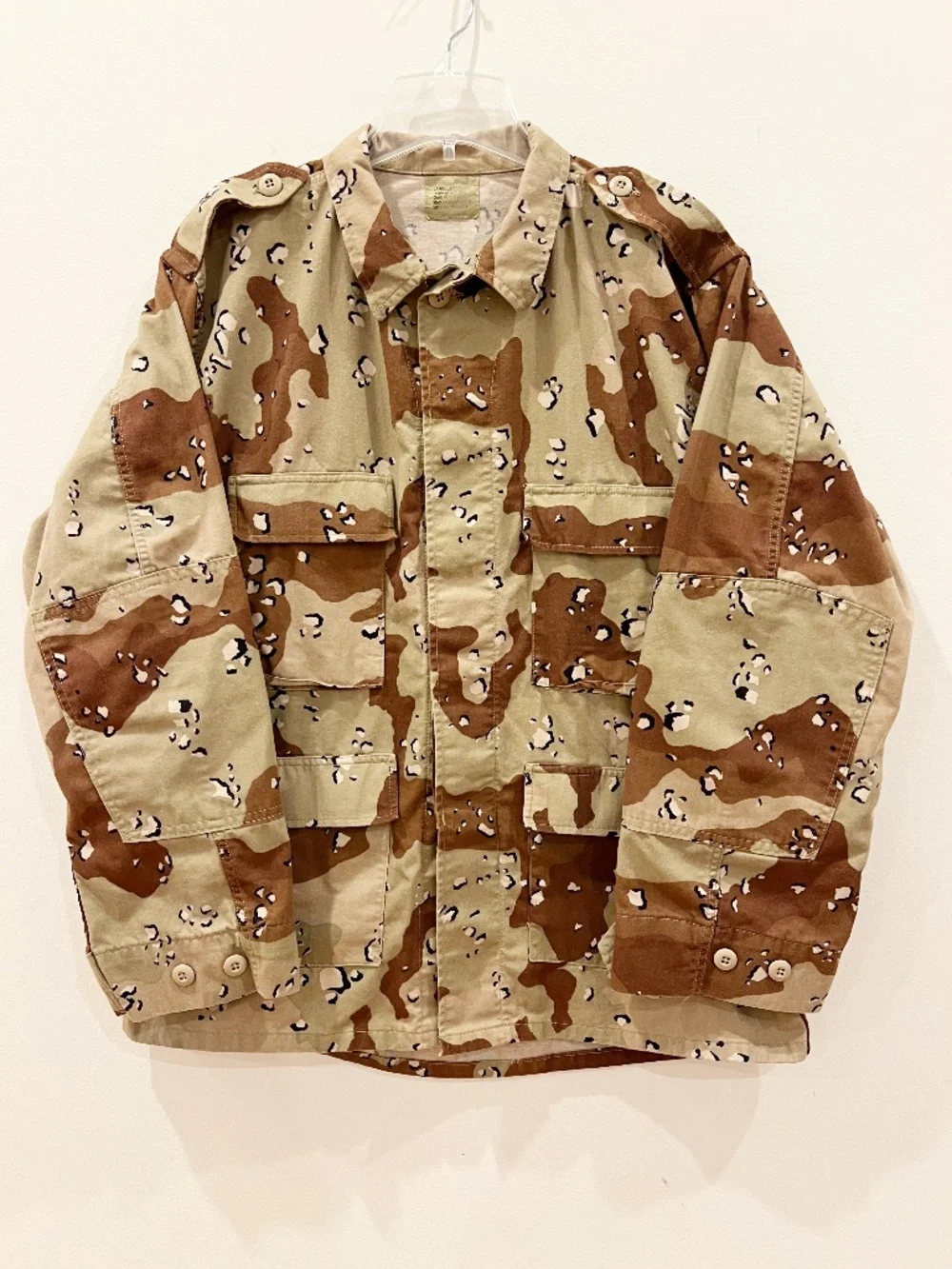 Vintage 90s Military Jacket Mens Large Chocolate Chip Gulf War Clean No Patches